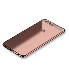 Silikon Schutzhülle Ultra Dünn Tasche Durchsichtig Transparent H01 für Huawei P10 Rosegold