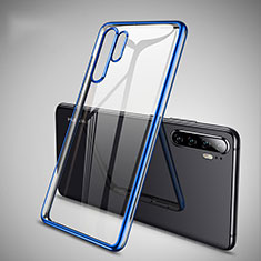 Silikon Schutzhülle Ultra Dünn Tasche Durchsichtig Transparent H01 für Huawei P30 Pro Blau
