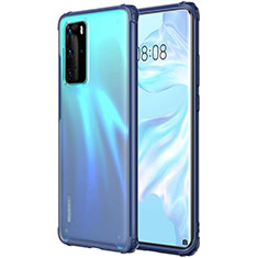 Silikon Schutzhülle Ultra Dünn Tasche Durchsichtig Transparent H01 für Huawei P40 Pro Blau