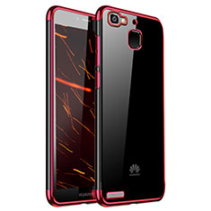 Silikon Schutzhülle Ultra Dünn Tasche Durchsichtig Transparent H01 für Huawei P8 Lite Smart Rot