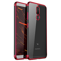 Silikon Schutzhülle Ultra Dünn Tasche Durchsichtig Transparent H01 für Huawei Rhone Rot