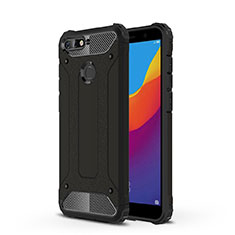 Silikon Schutzhülle Ultra Dünn Tasche Durchsichtig Transparent H01 für Huawei Y6 Prime (2018) Schwarz