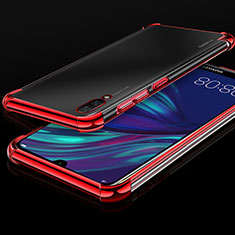 Silikon Schutzhülle Ultra Dünn Tasche Durchsichtig Transparent H01 für Huawei Y7 (2019) Rot