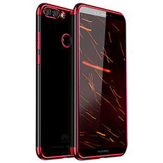 Silikon Schutzhülle Ultra Dünn Tasche Durchsichtig Transparent H01 für Huawei Y9 (2018) Rot
