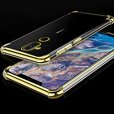 Silikon Schutzhülle Ultra Dünn Tasche Durchsichtig Transparent H01 für Nokia X7 Gelb