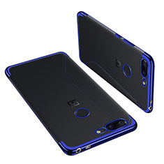 Silikon Schutzhülle Ultra Dünn Tasche Durchsichtig Transparent H01 für OnePlus 5T A5010 Blau