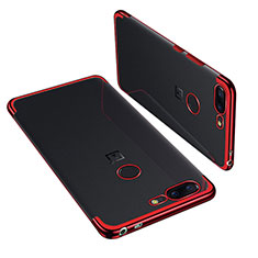 Silikon Schutzhülle Ultra Dünn Tasche Durchsichtig Transparent H01 für OnePlus 5T A5010 Rot
