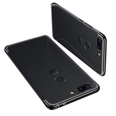 Silikon Schutzhülle Ultra Dünn Tasche Durchsichtig Transparent H01 für OnePlus 5T A5010 Schwarz