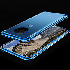 Silikon Schutzhülle Ultra Dünn Tasche Durchsichtig Transparent H01 für OnePlus 7T Blau