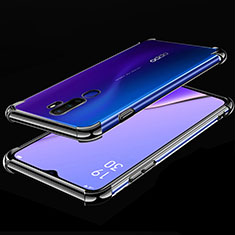 Silikon Schutzhülle Ultra Dünn Tasche Durchsichtig Transparent H01 für Oppo A11 Schwarz