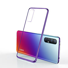 Silikon Schutzhülle Ultra Dünn Tasche Durchsichtig Transparent H01 für Oppo Find X2 Neo Violett