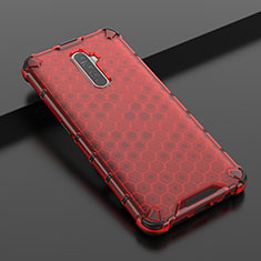 Silikon Schutzhülle Ultra Dünn Tasche Durchsichtig Transparent H01 für Oppo Reno Ace Rot
