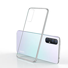 Silikon Schutzhülle Ultra Dünn Tasche Durchsichtig Transparent H01 für Oppo Reno3 Pro Silber