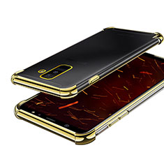 Silikon Schutzhülle Ultra Dünn Tasche Durchsichtig Transparent H01 für Samsung Galaxy A6 Plus (2018) Gold