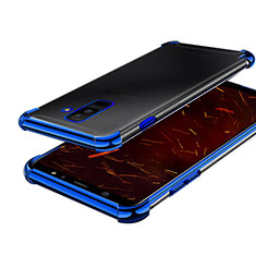 Silikon Schutzhülle Ultra Dünn Tasche Durchsichtig Transparent H01 für Samsung Galaxy A6 Plus Blau