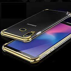 Silikon Schutzhülle Ultra Dünn Tasche Durchsichtig Transparent H01 für Samsung Galaxy A6s Gold