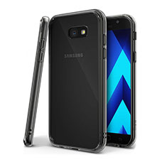 Silikon Schutzhülle Ultra Dünn Tasche Durchsichtig Transparent H01 für Samsung Galaxy A7 (2017) A720F Grau