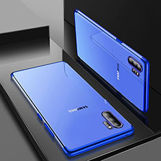 Silikon Schutzhülle Ultra Dünn Tasche Durchsichtig Transparent H01 für Samsung Galaxy Note 10 Plus Blau