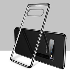 Silikon Schutzhülle Ultra Dünn Tasche Durchsichtig Transparent H01 für Samsung Galaxy S10 Plus Schwarz