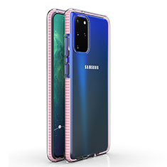 Silikon Schutzhülle Ultra Dünn Tasche Durchsichtig Transparent H01 für Samsung Galaxy S20 Plus 5G Rosa