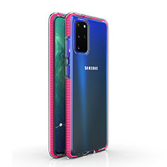 Silikon Schutzhülle Ultra Dünn Tasche Durchsichtig Transparent H01 für Samsung Galaxy S20 Plus Pink