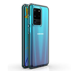Silikon Schutzhülle Ultra Dünn Tasche Durchsichtig Transparent H01 für Samsung Galaxy S20 Ultra 5G Dunkelgrau