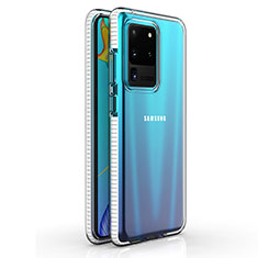 Silikon Schutzhülle Ultra Dünn Tasche Durchsichtig Transparent H01 für Samsung Galaxy S20 Ultra 5G Weiß