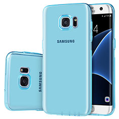 Silikon Schutzhülle Ultra Dünn Tasche Durchsichtig Transparent H01 für Samsung Galaxy S7 Edge G935F Blau