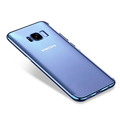 Silikon Schutzhülle Ultra Dünn Tasche Durchsichtig Transparent H01 für Samsung Galaxy S8 Plus Blau