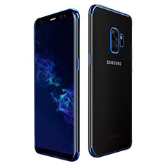 Silikon Schutzhülle Ultra Dünn Tasche Durchsichtig Transparent H01 für Samsung Galaxy S9 Blau