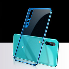 Silikon Schutzhülle Ultra Dünn Tasche Durchsichtig Transparent H01 für Xiaomi Mi 10 Blau