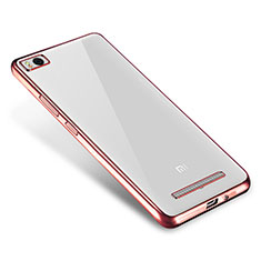 Silikon Schutzhülle Ultra Dünn Tasche Durchsichtig Transparent H01 für Xiaomi Mi 4C Rosegold