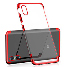 Silikon Schutzhülle Ultra Dünn Tasche Durchsichtig Transparent H01 für Xiaomi Mi 8 Pro Global Version Rot