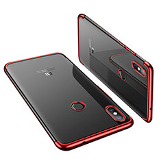 Silikon Schutzhülle Ultra Dünn Tasche Durchsichtig Transparent H01 für Xiaomi Mi 8 Rot