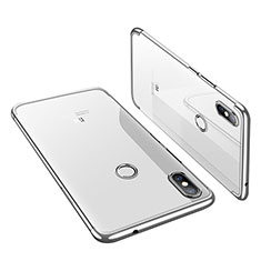 Silikon Schutzhülle Ultra Dünn Tasche Durchsichtig Transparent H01 für Xiaomi Mi 8 Silber