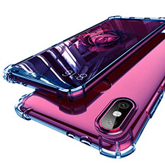 Silikon Schutzhülle Ultra Dünn Tasche Durchsichtig Transparent H01 für Xiaomi Mi A2 Blau