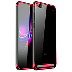 Silikon Schutzhülle Ultra Dünn Tasche Durchsichtig Transparent H01 für Xiaomi Redmi 5A Rot