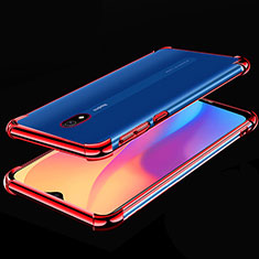Silikon Schutzhülle Ultra Dünn Tasche Durchsichtig Transparent H01 für Xiaomi Redmi 8A Rot