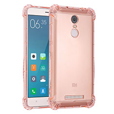 Silikon Schutzhülle Ultra Dünn Tasche Durchsichtig Transparent H01 für Xiaomi Redmi Note 3 MediaTek Rosa