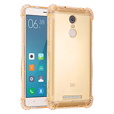 Silikon Schutzhülle Ultra Dünn Tasche Durchsichtig Transparent H01 für Xiaomi Redmi Note 3 Pro Gold