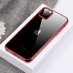 Silikon Schutzhülle Ultra Dünn Tasche Durchsichtig Transparent H02 für Apple iPhone 11 Pro Max Rot