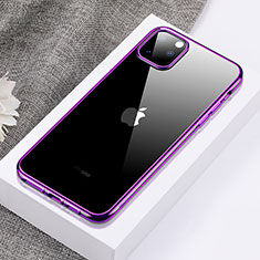 Silikon Schutzhülle Ultra Dünn Tasche Durchsichtig Transparent H02 für Apple iPhone 11 Pro Max Violett