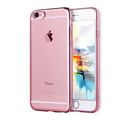Silikon Schutzhülle Ultra Dünn Tasche Durchsichtig Transparent H02 für Apple iPhone 6 Rosegold