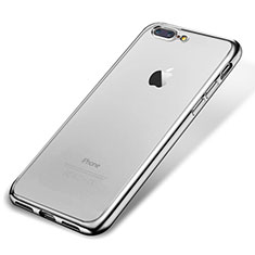 Silikon Schutzhülle Ultra Dünn Tasche Durchsichtig Transparent H02 für Apple iPhone 7 Plus Silber