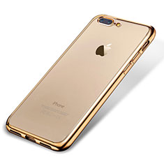 Silikon Schutzhülle Ultra Dünn Tasche Durchsichtig Transparent H02 für Apple iPhone 8 Plus Gold