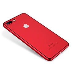 Silikon Schutzhülle Ultra Dünn Tasche Durchsichtig Transparent H02 für Apple iPhone 8 Plus Rot