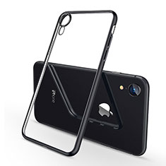 Silikon Schutzhülle Ultra Dünn Tasche Durchsichtig Transparent H02 für Apple iPhone XR Schwarz