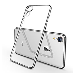 Silikon Schutzhülle Ultra Dünn Tasche Durchsichtig Transparent H02 für Apple iPhone XR Silber