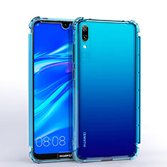 Silikon Schutzhülle Ultra Dünn Tasche Durchsichtig Transparent H02 für Huawei Enjoy 9 Hellblau