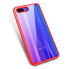 Silikon Schutzhülle Ultra Dünn Tasche Durchsichtig Transparent H02 für Huawei Honor 10 Rot